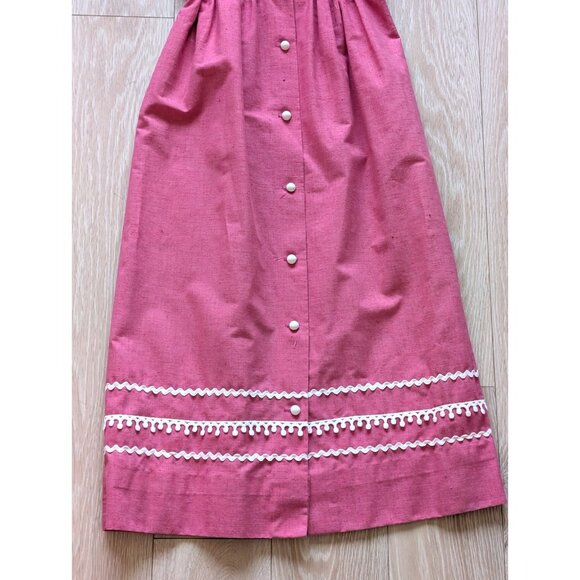 Vintage Sears MCM Button Front Pink Sleeveless Dress At Home Wear Sz 10 USA Made - Picture 3 of 13